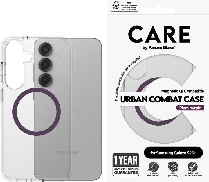 Produktbild PanzerGlass CARE by ® Flagship Case Transparent Urban Combat m. Plum Purple Qi Compatible Samsung Ga (Samsung Galaxy S25+)