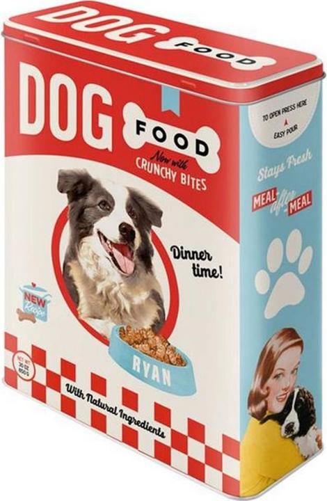 Nostalgic-Art Merchandising Vorratsdose Dog Food 4 l, Blau/Rot/Weiss (4 l)