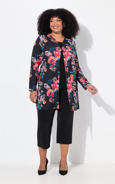 Produktbild Ulla Popken Jerseyjacke, A-Linie, V-Ausschnitt, Langarm (56)