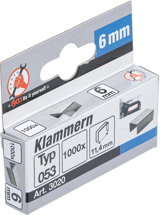 Produktbild BGS Klammern Typ 53 6 x 11,4 mm 1000 Stück (1 x)