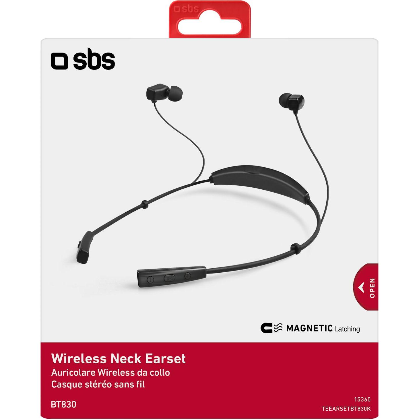 Thumbnail - SBS Wireless In-Ear-Kopfhörer, um den Hals zu tragen (10 h, Kabellos), Kopfhörer, Schwarz