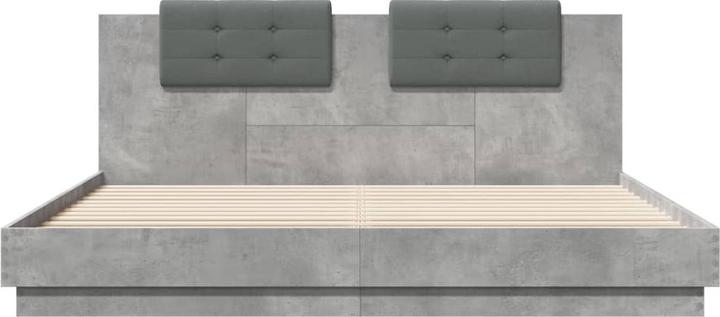 Produktbild vidaXL Bettgestell mit Kopfteil und LED-Leuchten (200 x 200 cm)