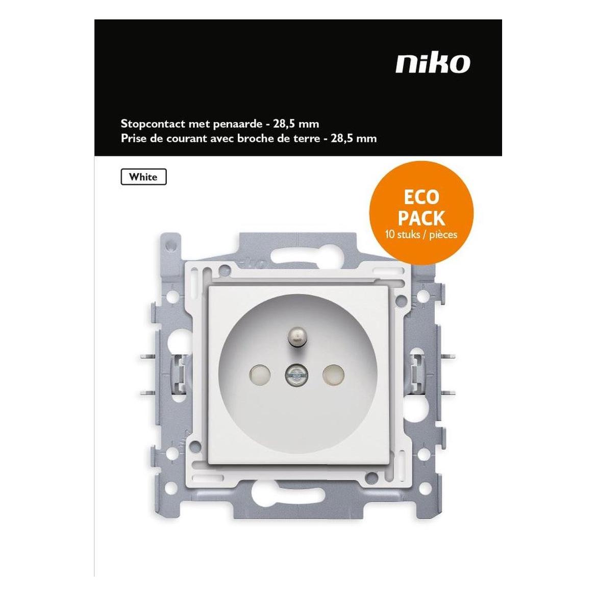 Niko, Stopcontacten, Original Weiss Gebaut -In -Sockel - Penaarde - Single - 10 Stück