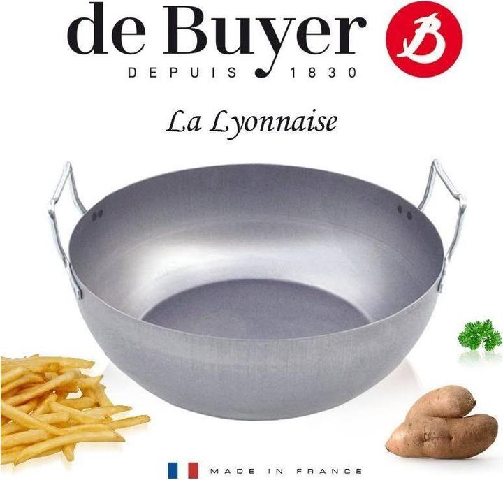 Immagine prodotto de Buyer Pentola fritto La Lyonnaise senza cestino (28 cm, Padella per friggere, Acciaio)