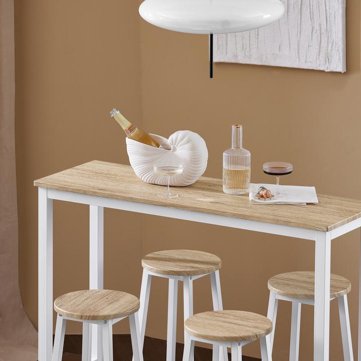 Image du produit SoBuy 5-pièces table de bar avec 4 chaises (120 x 40 x 100 cm)