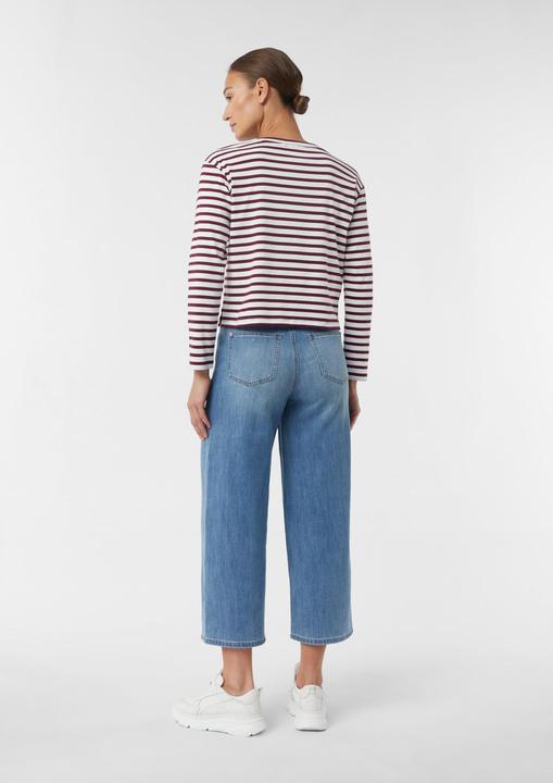 Produktbild Comma Sweatshirt Verkürztes Streifenshirt mit Frontprint (36)