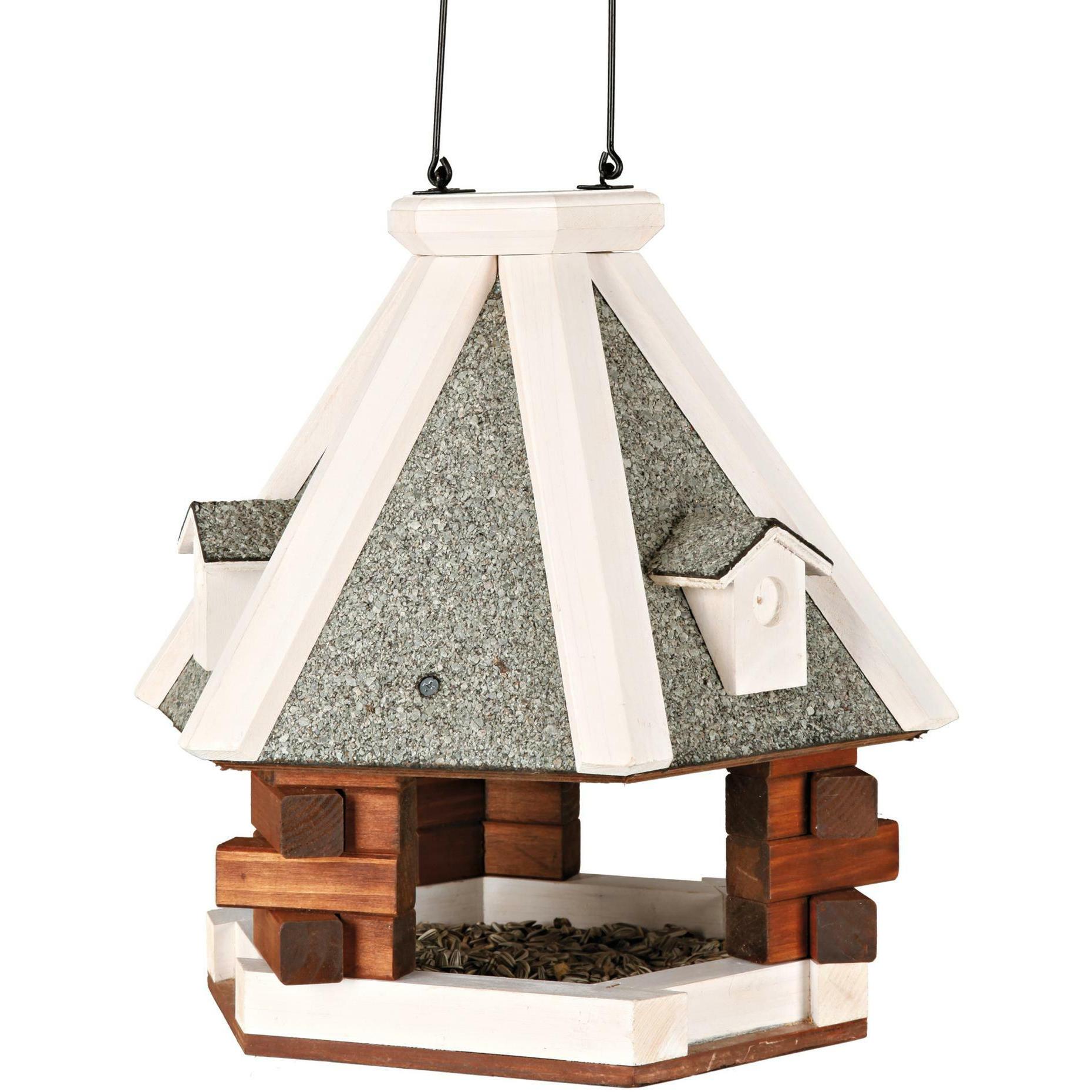 Mangeoire Trixie natura à suspendre, marron/blanc pour oiseaux sauvages -  36 cm de diamètre x H 35 cm