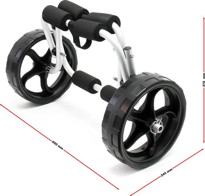 Actual product image Wiltec Alu Transportwagen faltbar 45kg Kajakwagen Kanuwagen PU Bootswagen Bootstrailer