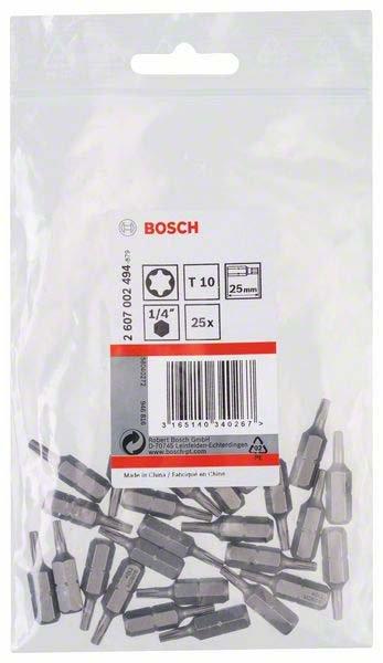 Produktbild Bosch Professional Zubehör Schrauberbit Extra-Hart T10, 25 mm, 25er-Pack (Innensechsrund TX)