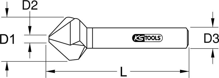Actual product image KS Tools HSS taper and deburring countersink (16.5 millimetres)