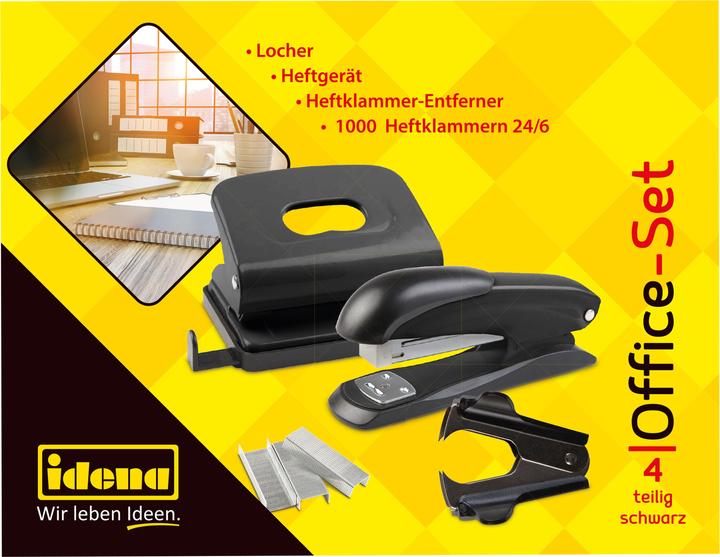 Actual product image Idena Office set 4 pieces punch and staple black