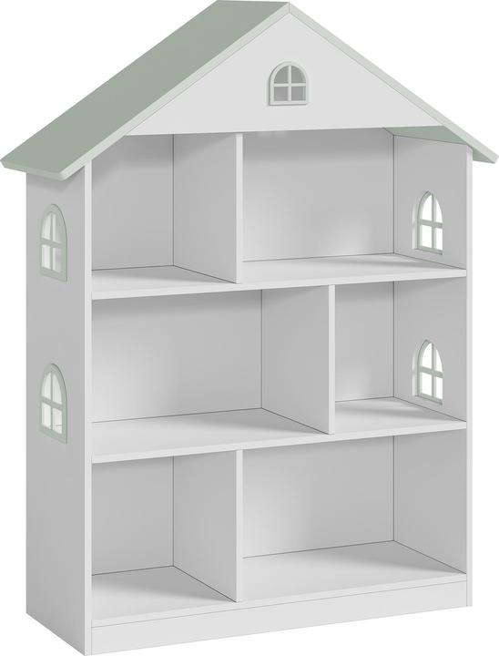 En.Casa Kinderregal Vipsali 107x83x30 cm Weiss/Mintgrün (83 x 30 x 106.50 cm)