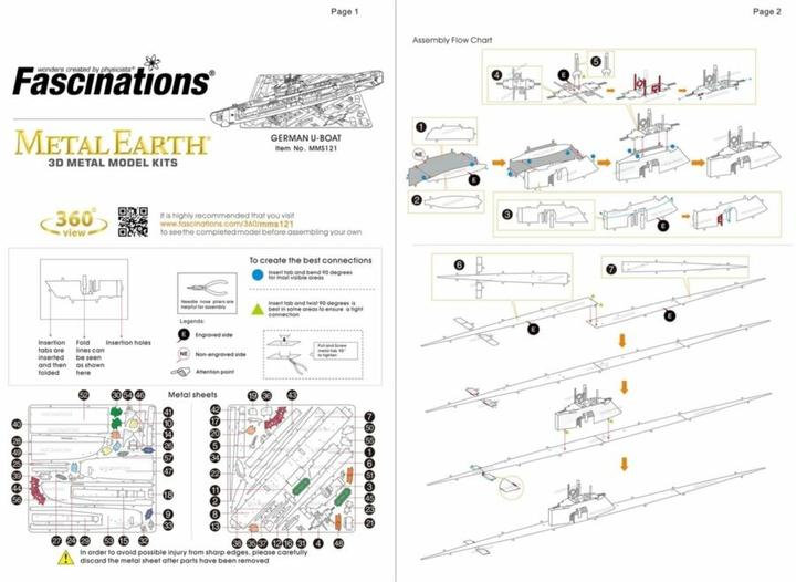 Produktbild Metal Earth constructie speelgoed German U-Boat type XXI