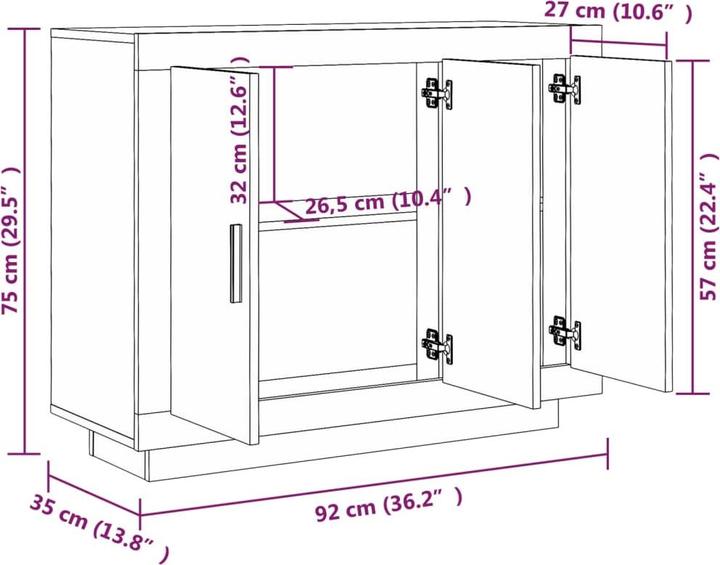 Image du produit vidaXL Sideboard (92 x 92 x 75 cm)