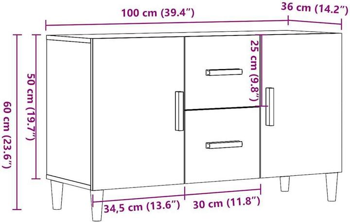 Produktbild vidaXL Sideboard (100 x 36 x 60 cm)