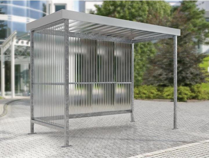 Wsm Abri, ouvert d'un côté, l x p 2960 x 1580 mm, blanc gris.