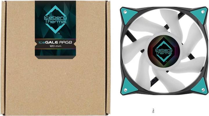 Actual product image Iceberg Thermal IceGALE ARGB computer case fan 12 cm Black 1 piece(s) (120 mm, 1 x)