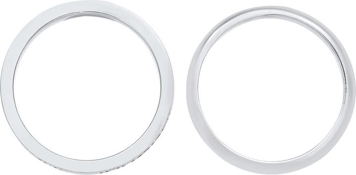 Produktbild Elli Ring Kristalle Memoire Bandring Basic 2er Set 925 Silber (56, 925 Silber)