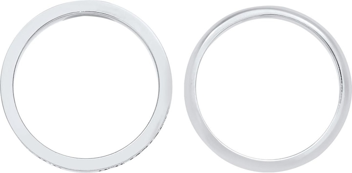 Immagine prodotto Elli Anello Cristalli Memoire Anello a fascia Basic Set di 2 Argento 925 (56, 925 Argento)