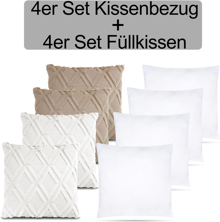 Produktbild Aspero 4er Set Kissenbezüge inkl. Füllung Sofia (45 x 45 cm)