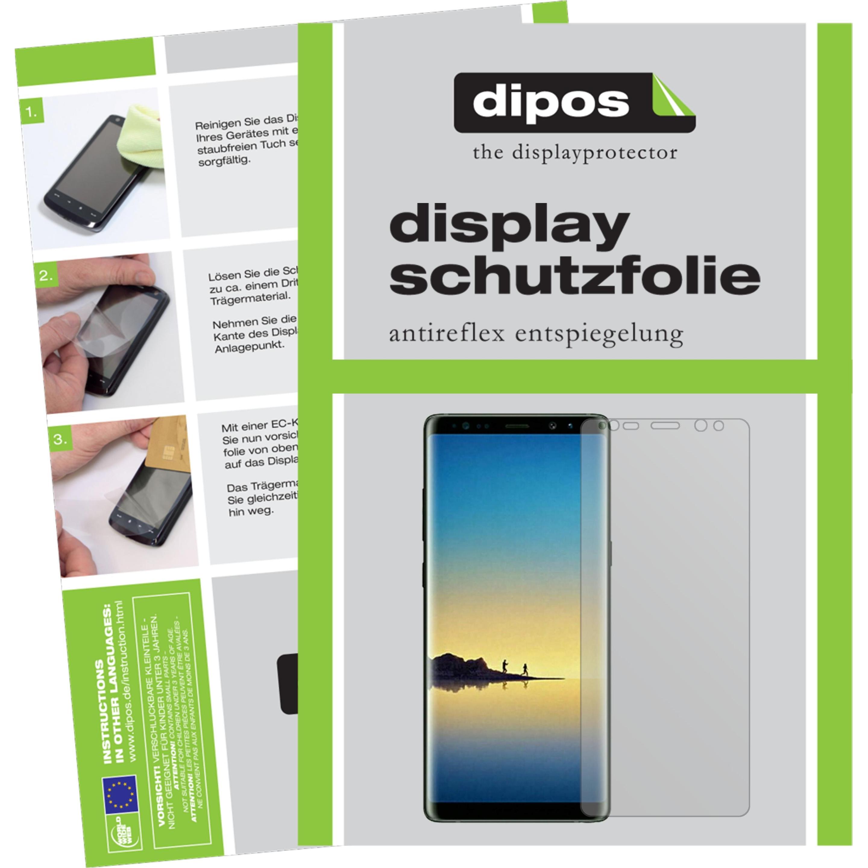 Dipos Displayschutzfolie Antireflex (6 Stück, Samsung Galaxy Note 8), Smartphone Schutzfolie, Transparent
