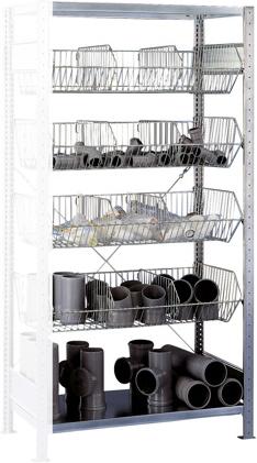 Produktbild Schulte Lagertechnik Stecksystem Anbauregal MULTIplus150 mit Drahtkörben
