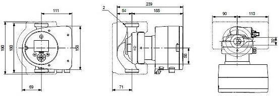 Productafbeelding Grundfos Elektronisch geregelde circulatiepomp MAGNA3 32-60 180 mm 2" 97924634
