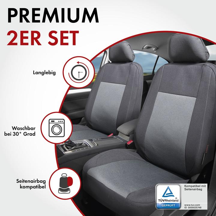 Produktbild Walser Autositzbezug ZIPP-IT Premium Ardwell, PKW-Schonbezüge für 2 Vordersitze mit Reiverschluss-System s