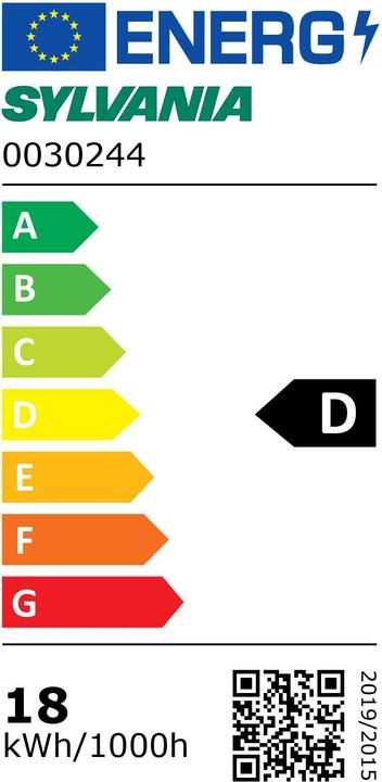 Energie-Label Sylvania 2700 lm 18 W LED Tube Light (1500mm) (G13, 18 W, 2700 lm, 1 x, D)
