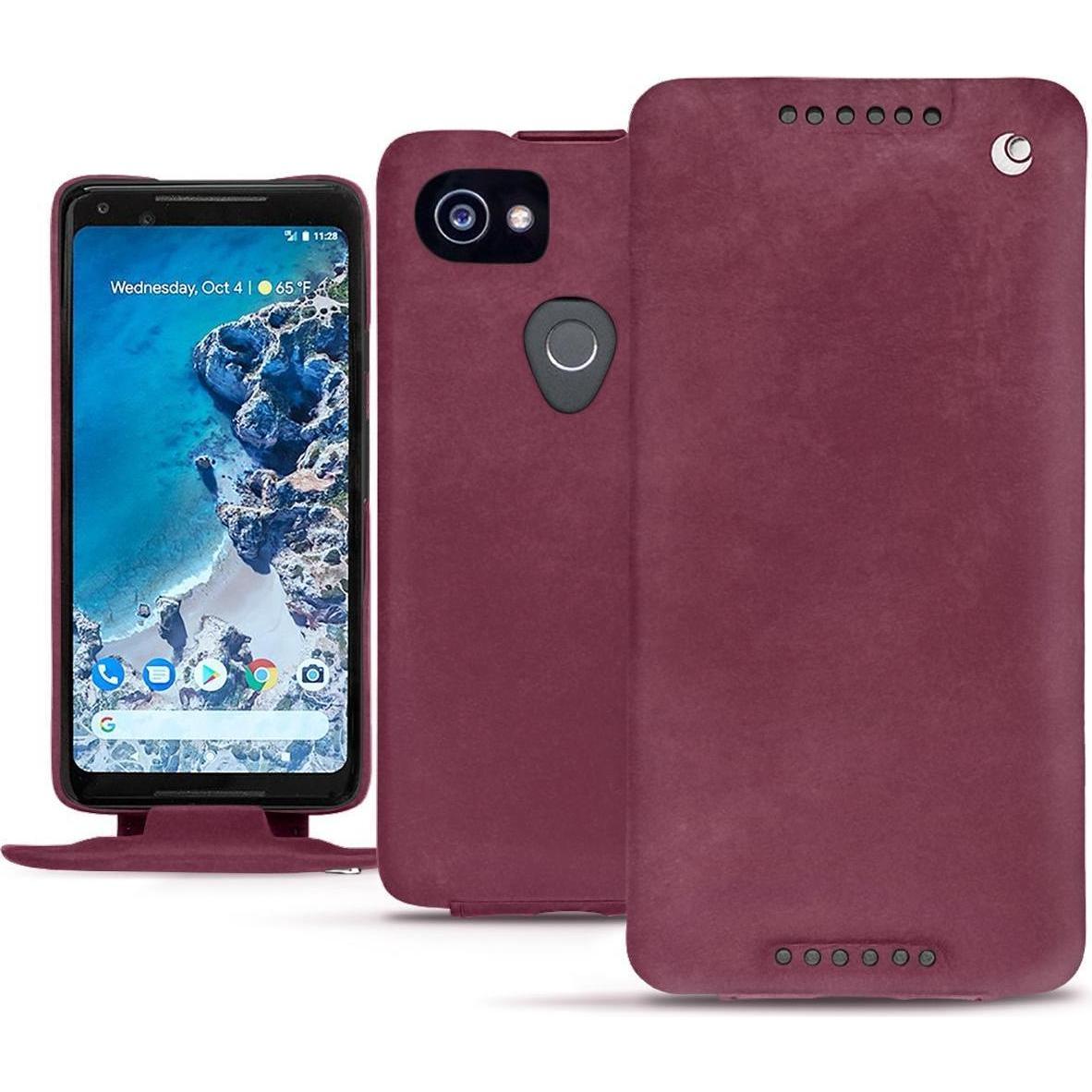 Noreve Lederschutzhülle vertikal (Google Pixel 2 XL), Smartphone Hülle, Violett