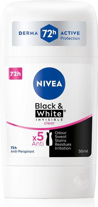 Produktbild NIVEA Solid antiperspirant Invisible Forack & White Clear 50 ml (Stick)