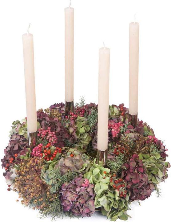 Immagine prodotto VEG and the City Corona d'Avvento di fiori secchi semplice - Candele Avorio (40 cm)