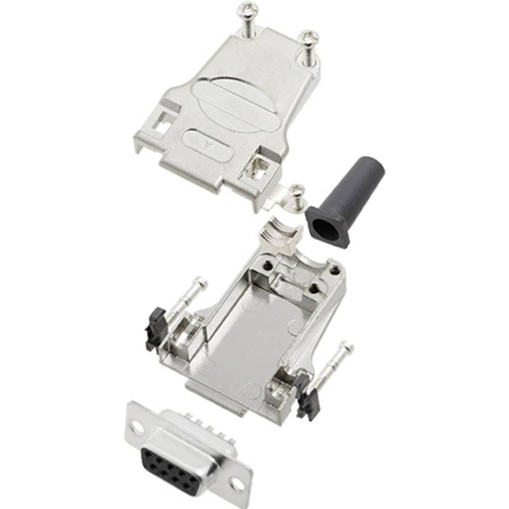 Tru Components TCDTZF09DMSK 7709556 D-SUB Buchsenleisten-Set 180 ° Polzahl (num), Elektronikkabel + Stecker, Silber