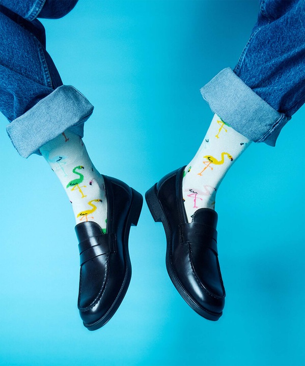 Actual product image DillySocks Flamingo Cream (Single pack, 41 - 46)