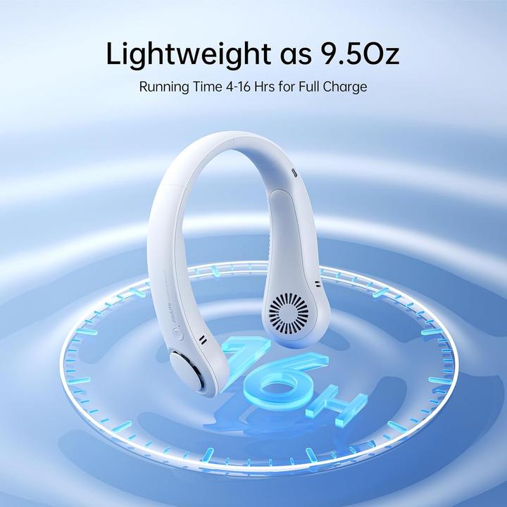 Produktbild Jisulife Tragbarer Nackenventilator mit 5 Geschwindigkeiten (25 dB)