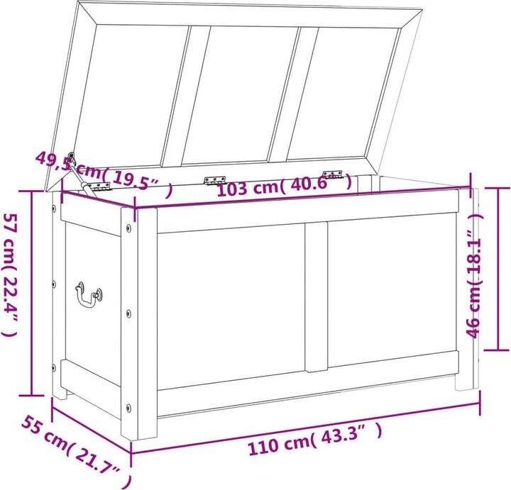 Produktbild vidaXL Truhe (55 cm, 1x)