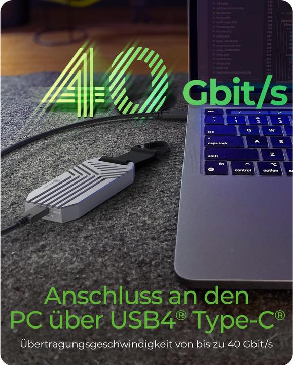 Actual product image Icy Box IB-1919M-C42 M.2 NVMe Enclosure via USB4 (M.2 2280)