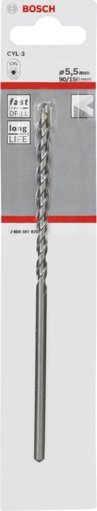 Image du produit Bosch Professional Zubehör Foret à béton CYL-3, 5,5 x 90 x 150 mm, d 4,5 mm, lot de 1 (4,5 mm)