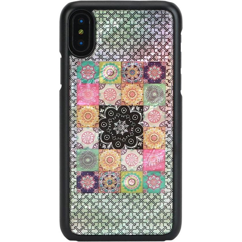 Ikins SmartPhone case iPhone XS/S flower garden black (Apple iPhone XS), Smartphone Hülle, Schwarz