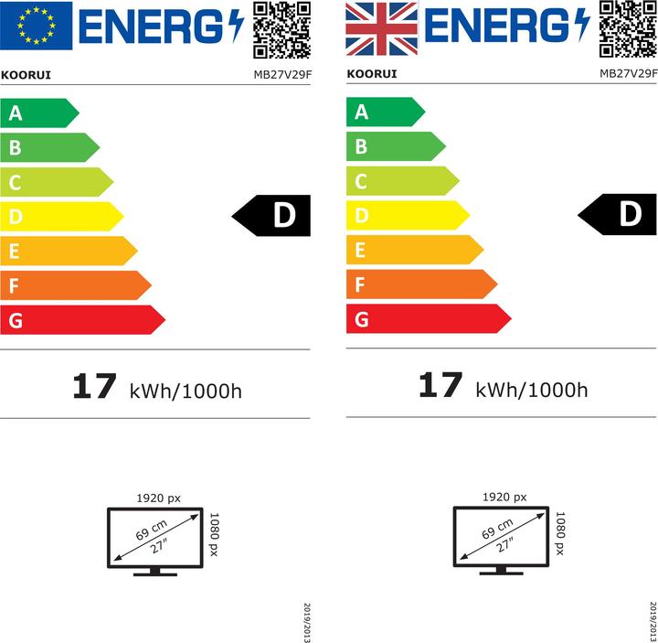 Etichetta energetica Koorui ESSENTIAL E2711K (1920 x 1080 pixel, 27")