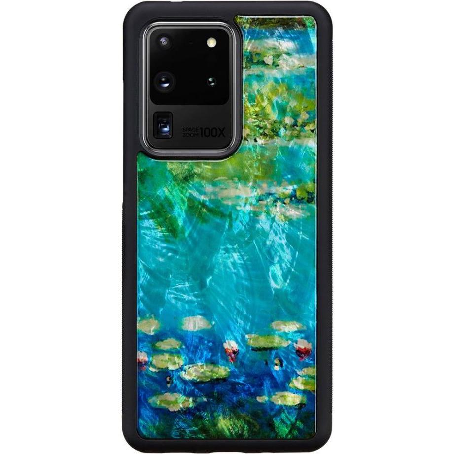 Ikins case for Samsung Galaxy S20 Ultra water lilies black (Samsung Galaxy S20 Ultra), Smartphone Hülle, Schwarz