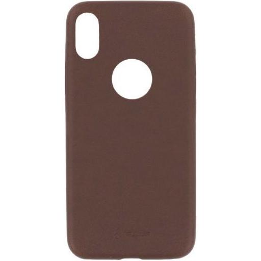 Tellur Cover Slim Synthetic Leather for iPhone X/XS brown (Apple iPhone X, Apple iPhone XS), Smartphone Hülle, Braun