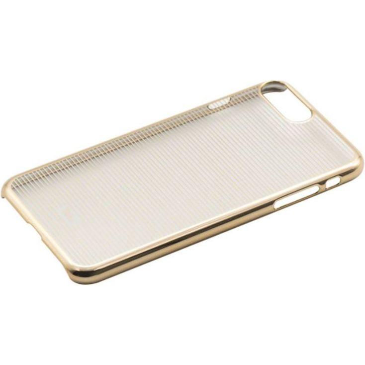 Tellur Cover Hard Case for iPhone 7 Plus Horizontal Stripes gold (Apple iPhone 7 Plus), Smartphone Hülle, Gold