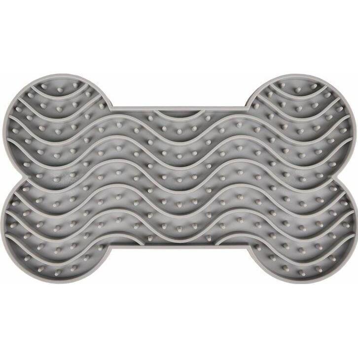 Thumbnail - Flamingo Lick Pad Silicone Bone Petrol 29.8cm (Kauspielzeug), Hundespielzeug