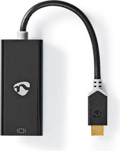 Actual product image Nedis USB Adapter USB 3.2 Gen 1 USB-CT Male Mini DisplayPort Female 0.20 m Round Gold Plated PVC Ant (USB-C, 20 cm)