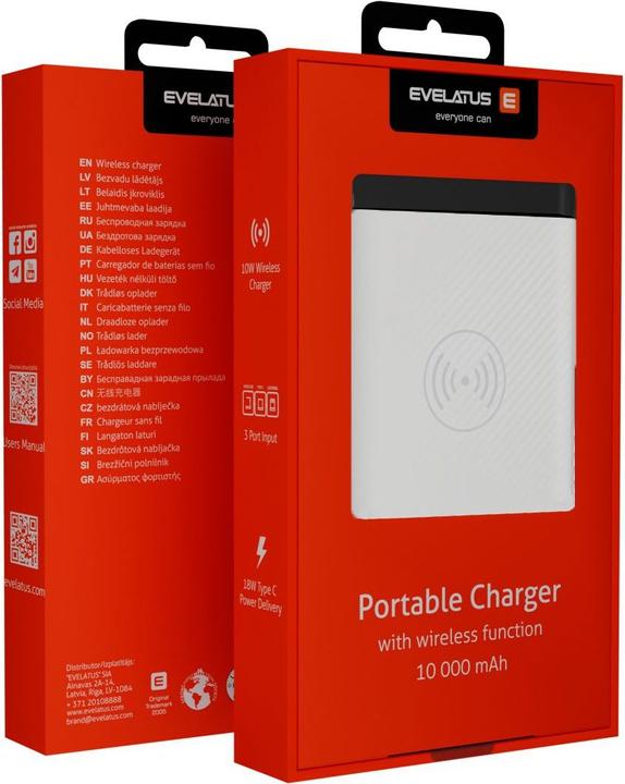 Actual product image Evelatus Power Bank Wireless EPB05 10000 mAh (10000 mAh)
