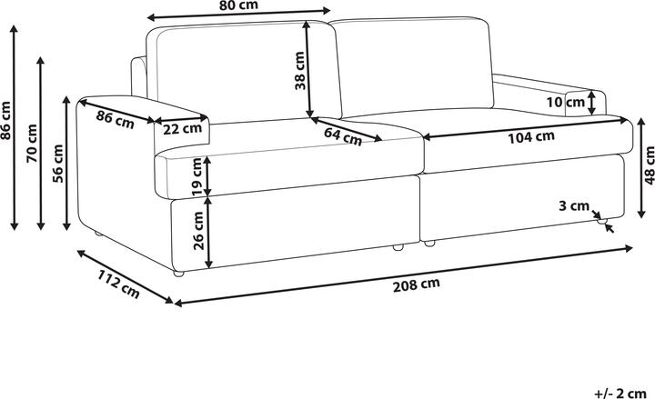Produktbild Beliani Alla (3-Sitzer)