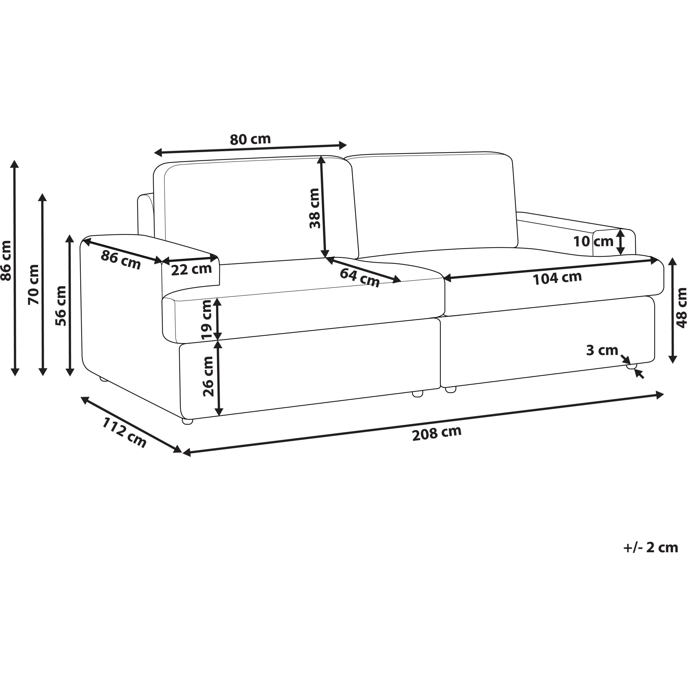 Thumbnail - Beliani, Sofa, Alla (3-Sitzer)