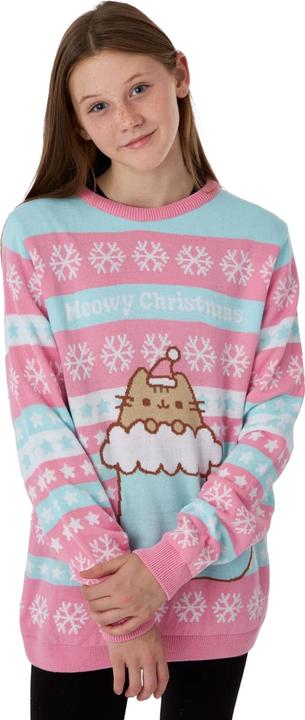 Immagine prodotto Pusheen Felpa natalizia a maglia per bambine (146, 152)