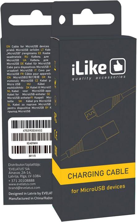 Actual product image iLike Charging Cable for MicroUSB ICM01